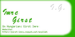 imre girst business card